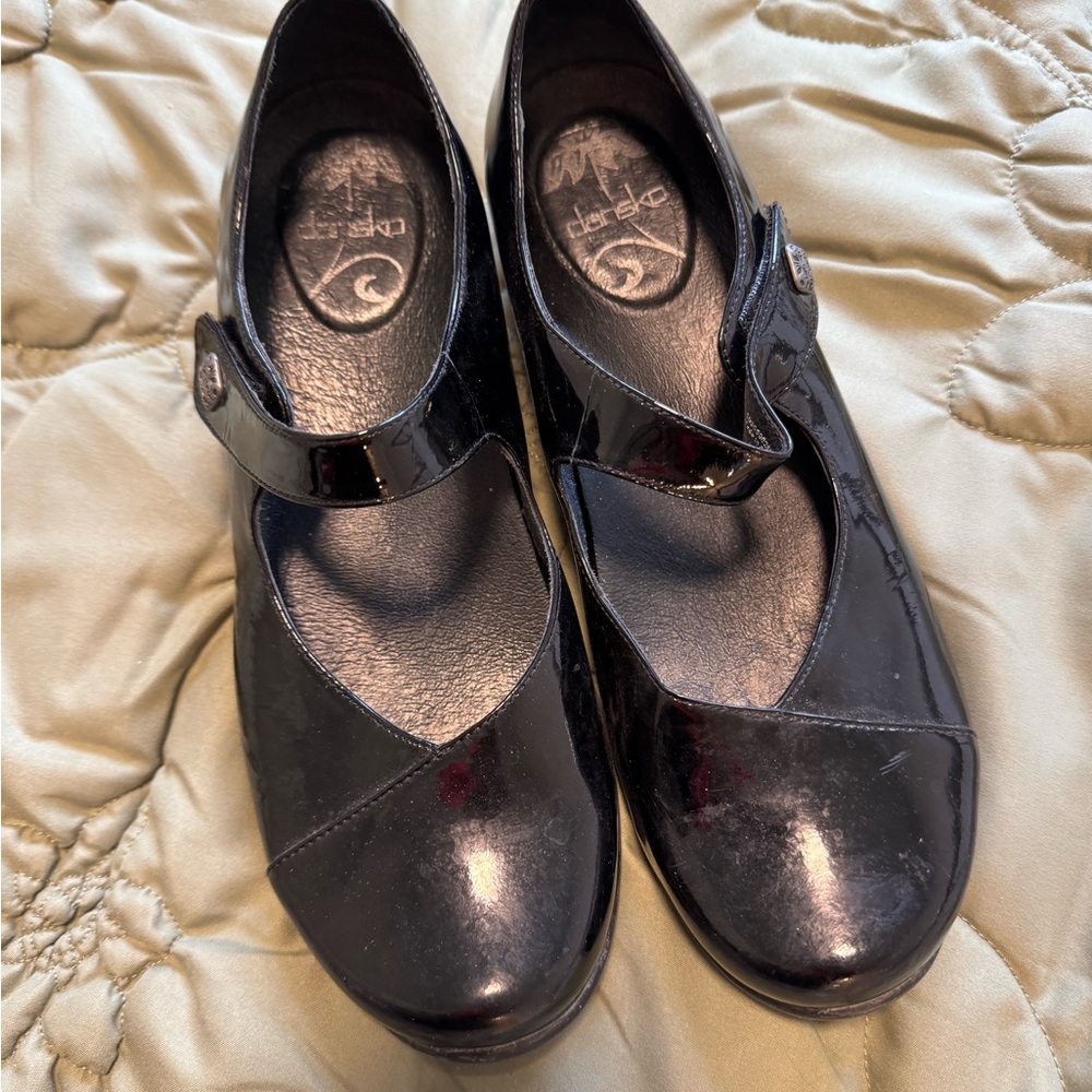 Dansko Black Patent Leather Mary Jane Shoes